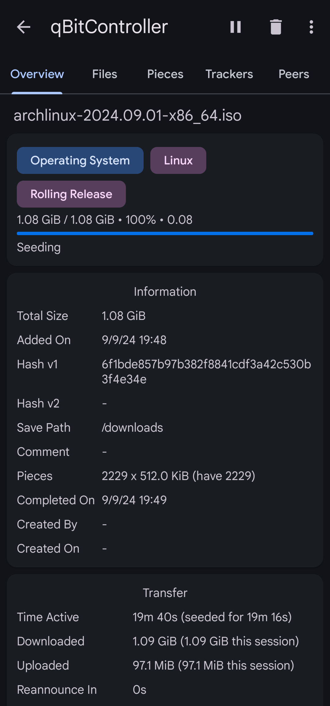Screenshot of qBitController