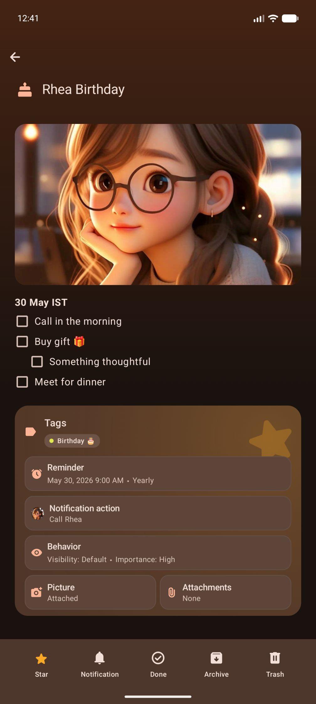 Screenshot of Remember: Notes & Reminders
