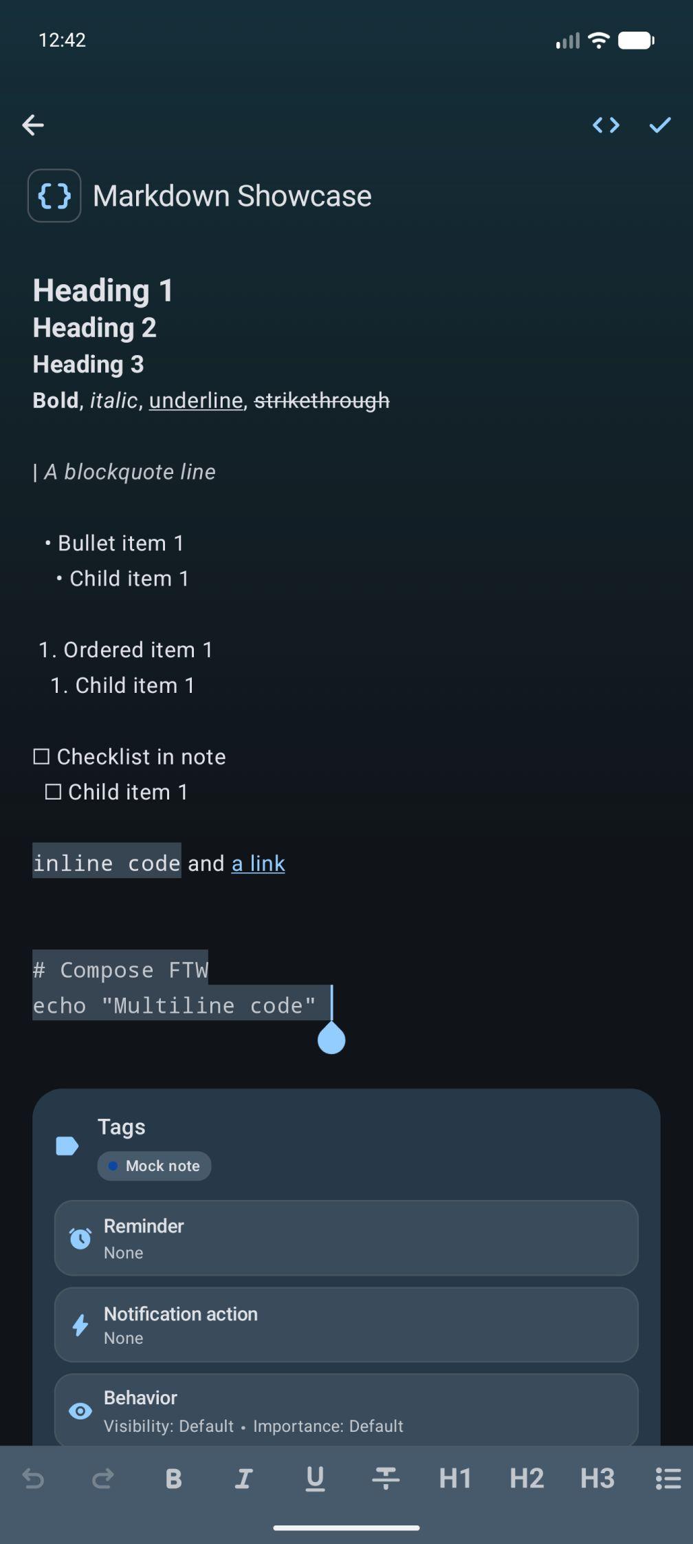 Screenshot of Remember: Notes & Reminders