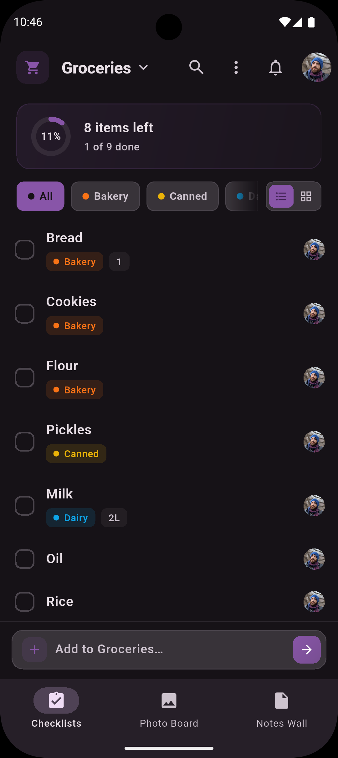 Screenshot of Nextcloud Pantry