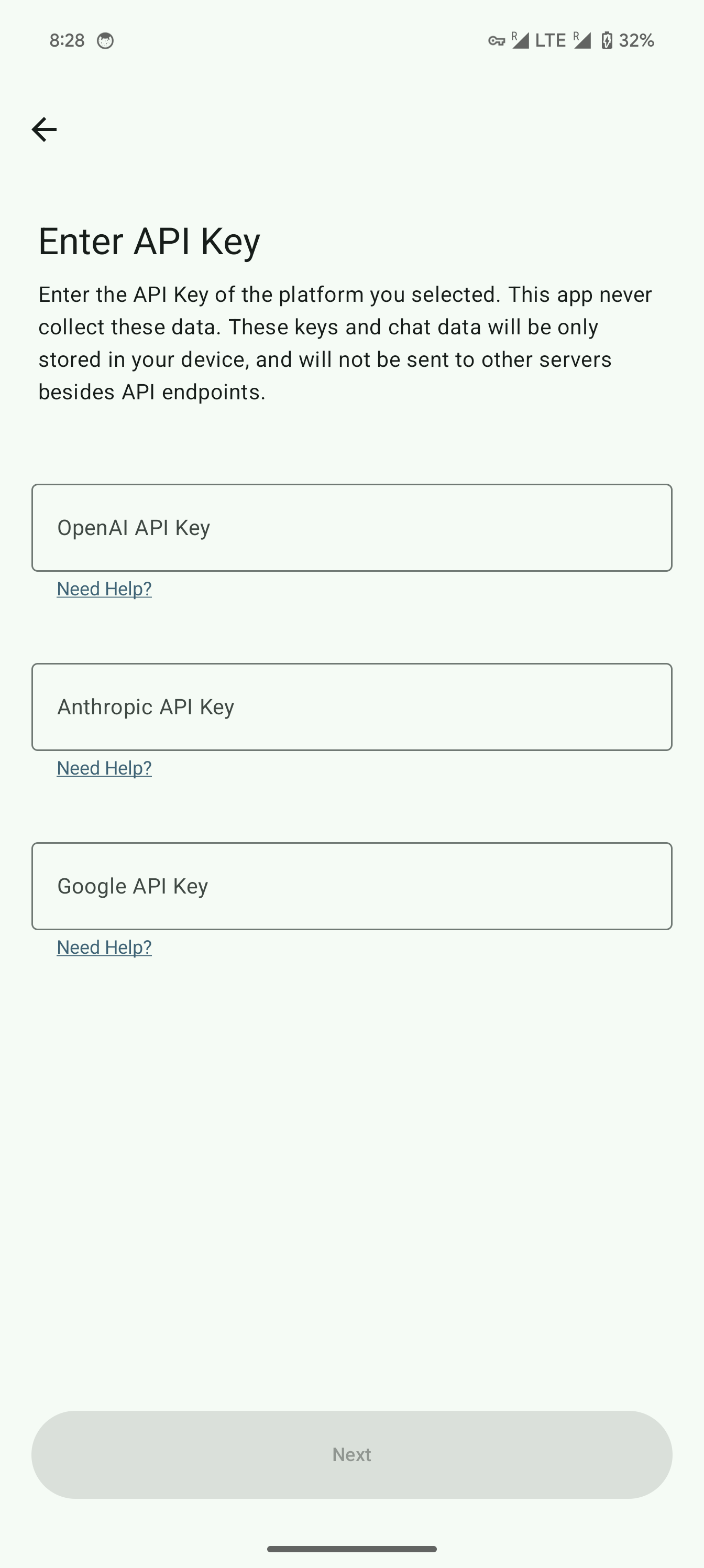 Screenshot of GPTMobile