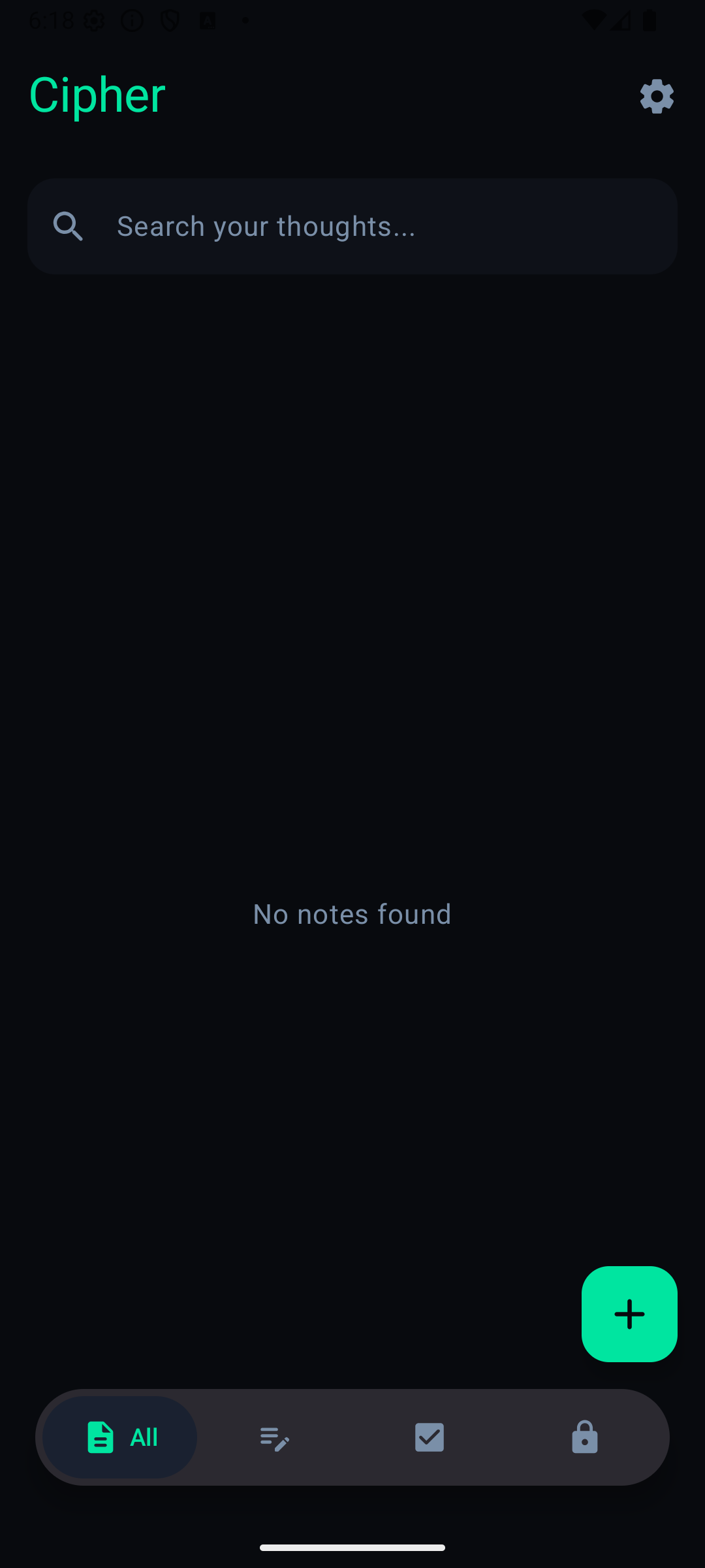 Screenshot of CipherNotes