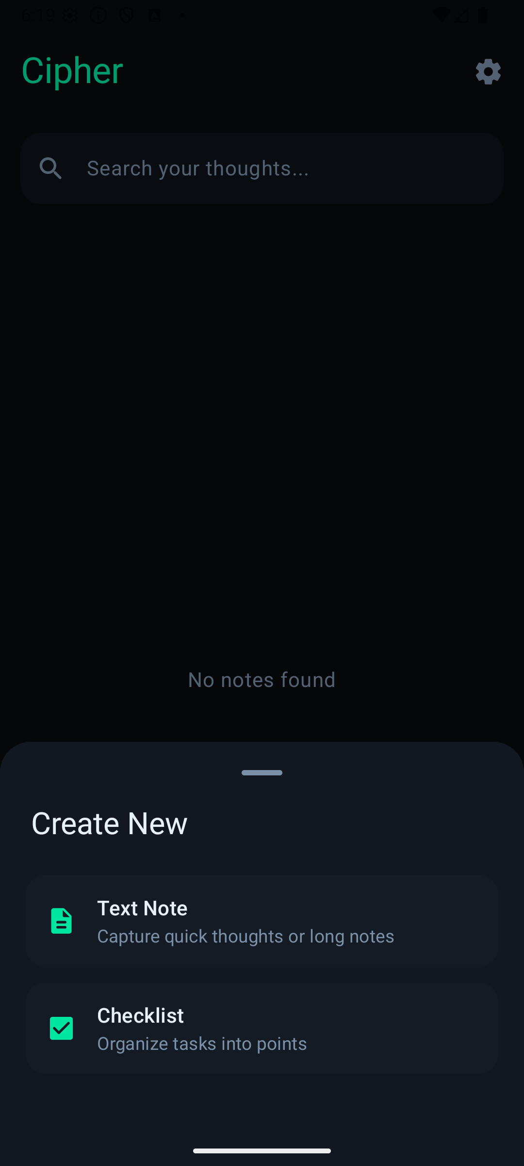 Screenshot of CipherNotes