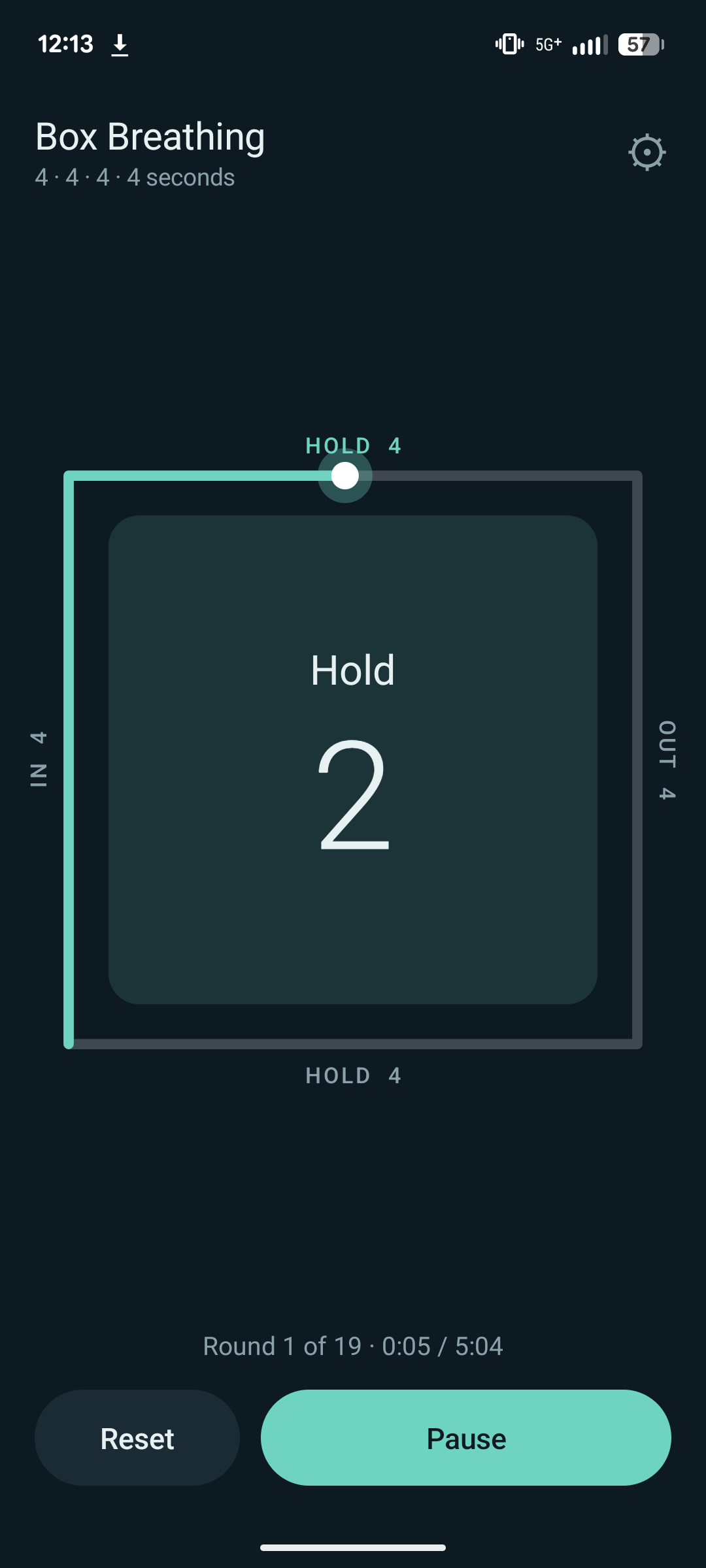 Screenshot of Box Breathing