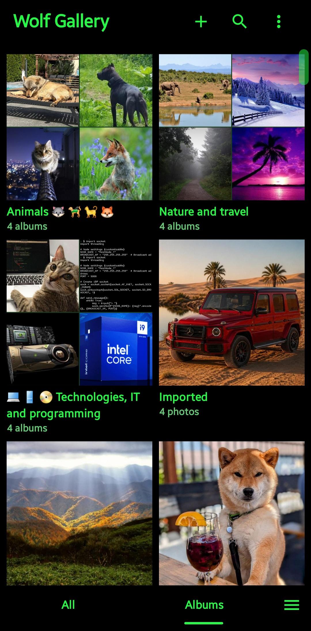Screenshot of Wolf Gallery
