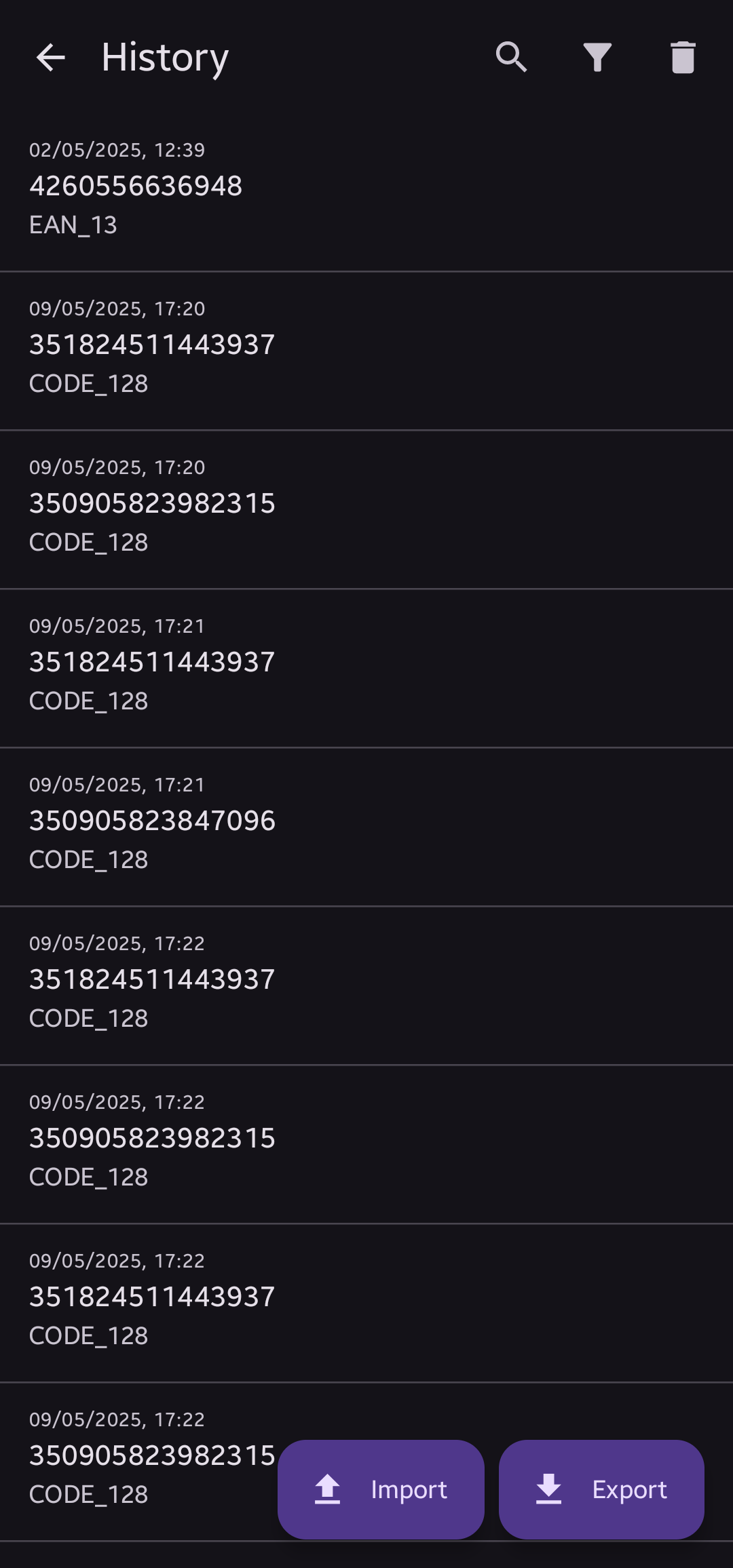 Screenshot of Bluetooth QR & Barcode to PC