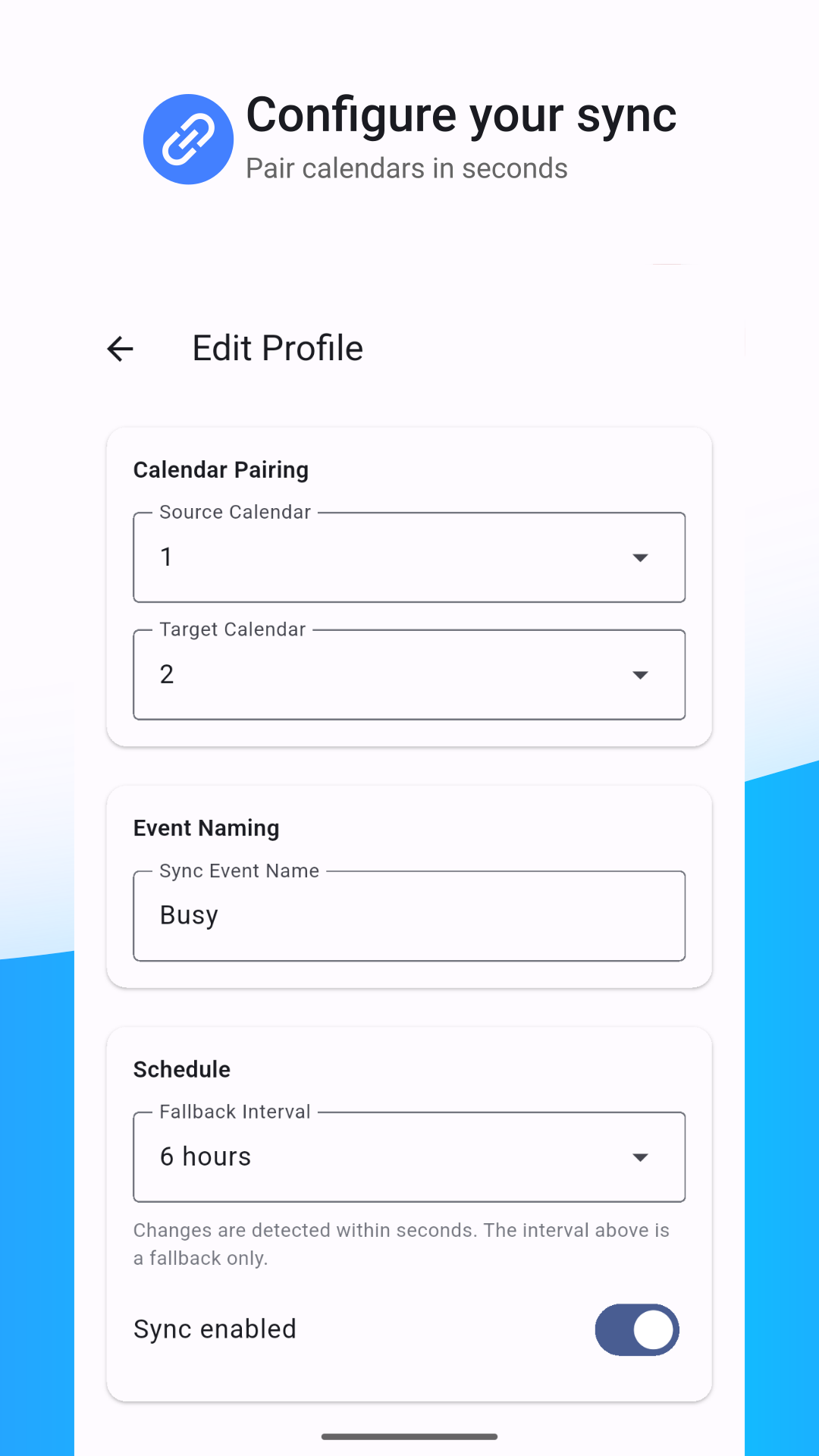 Screenshot of CalSync - Local Calendar Sync