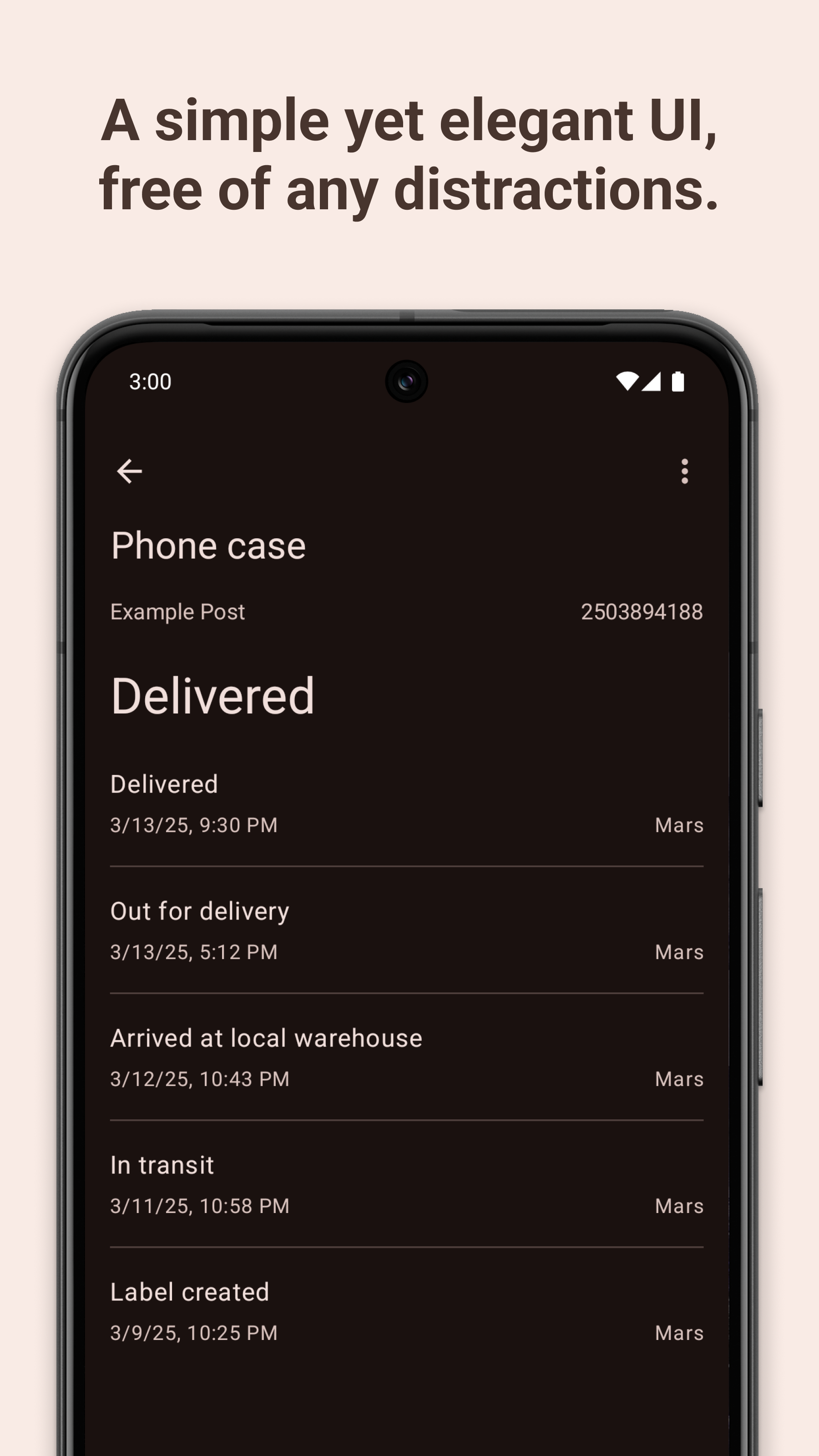 Screenshot of Deliveries: Track your parcels