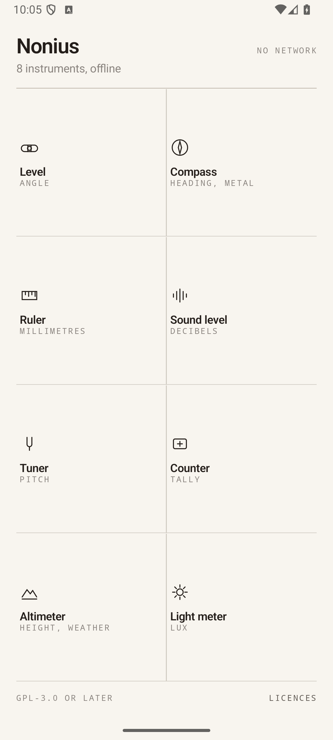 Screenshot of Nonius