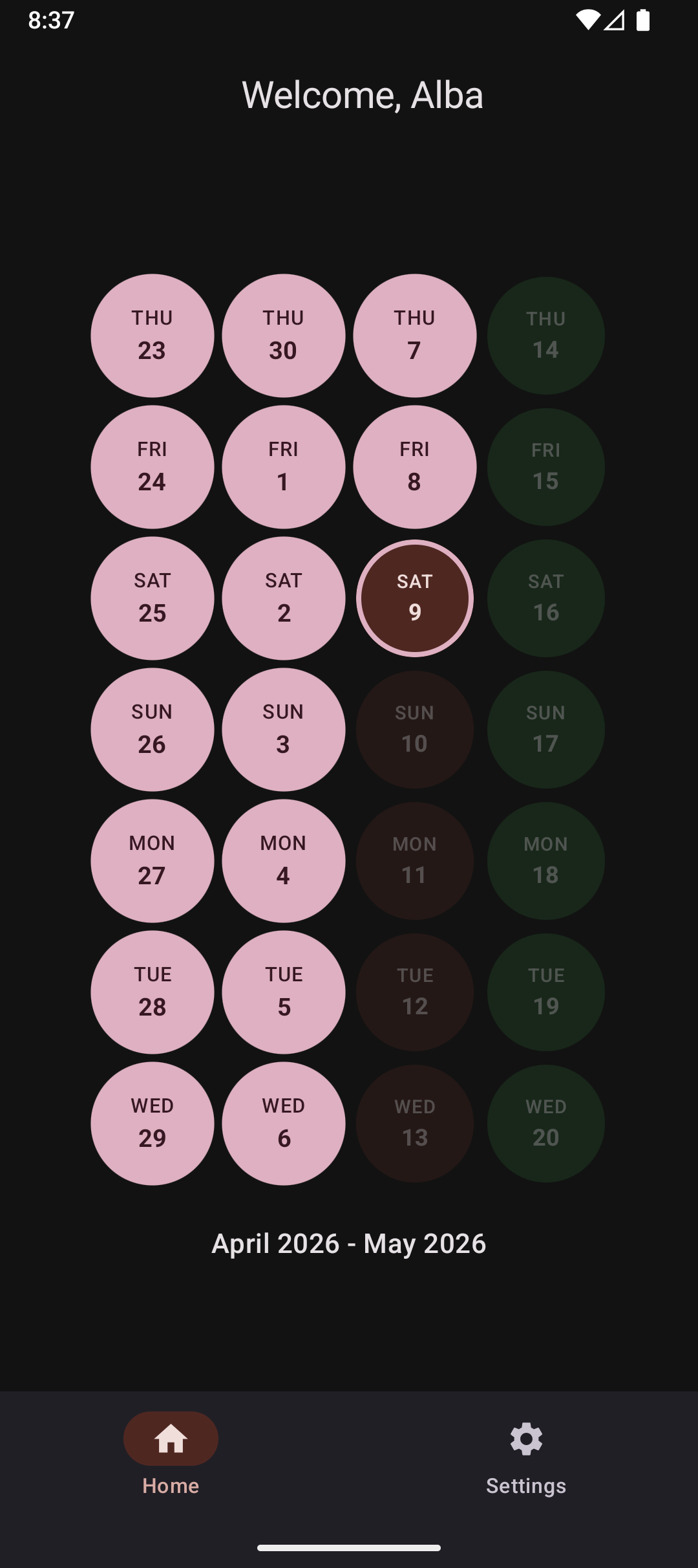 Screenshot of OpenPillReminder: Birth Control Pill Tracker