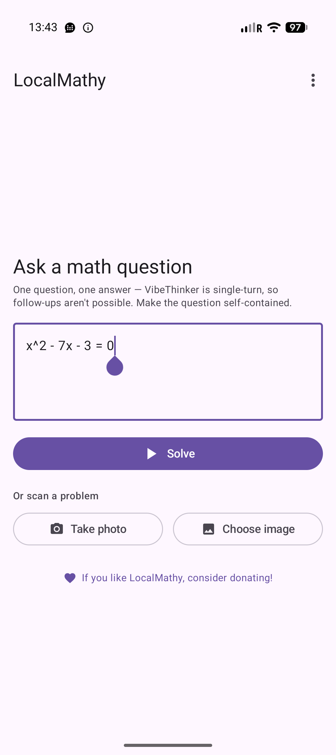 Screenshot of LocalMathy