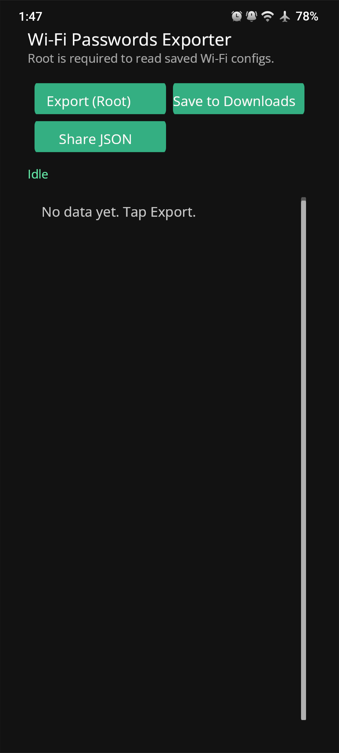 Screenshot of WiFi Exporter