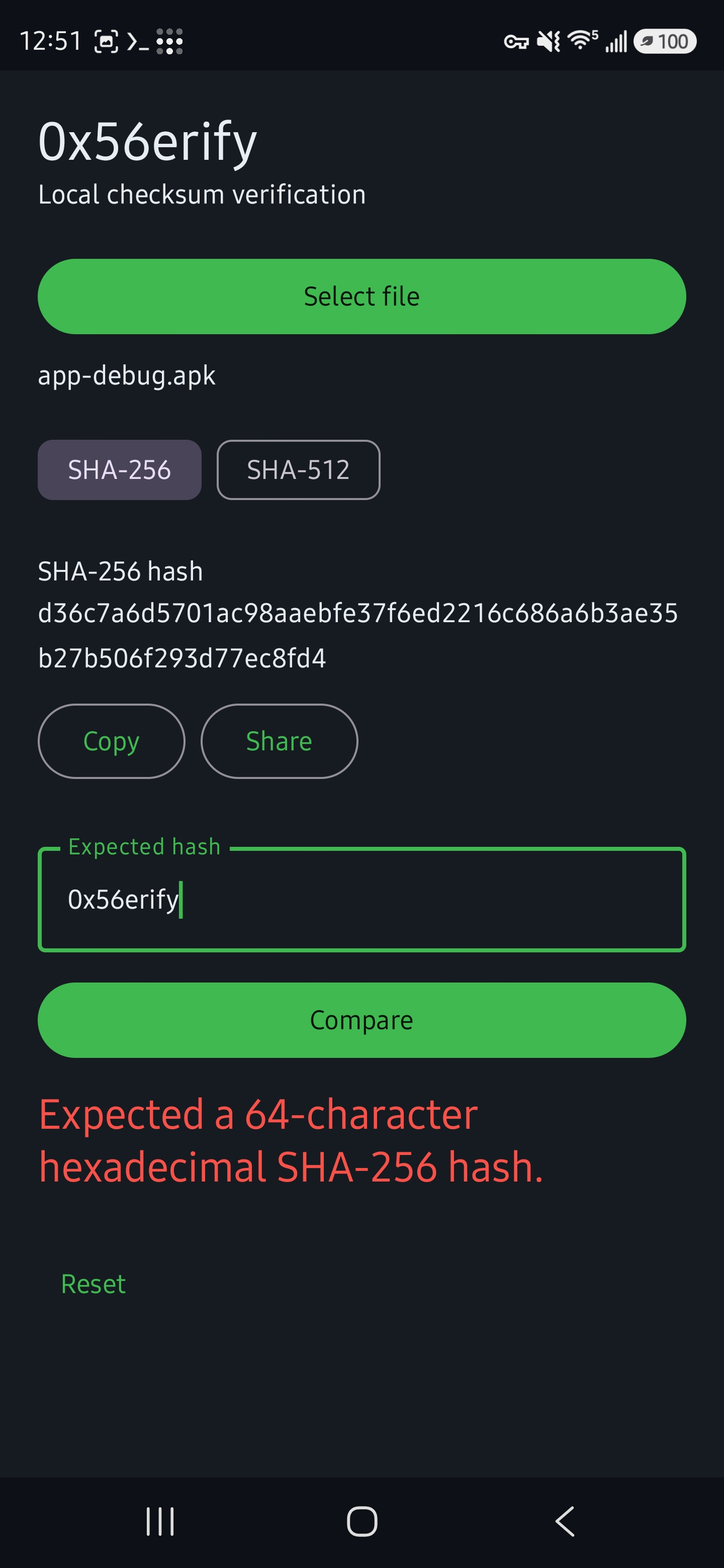 Screenshot of 0x56erify