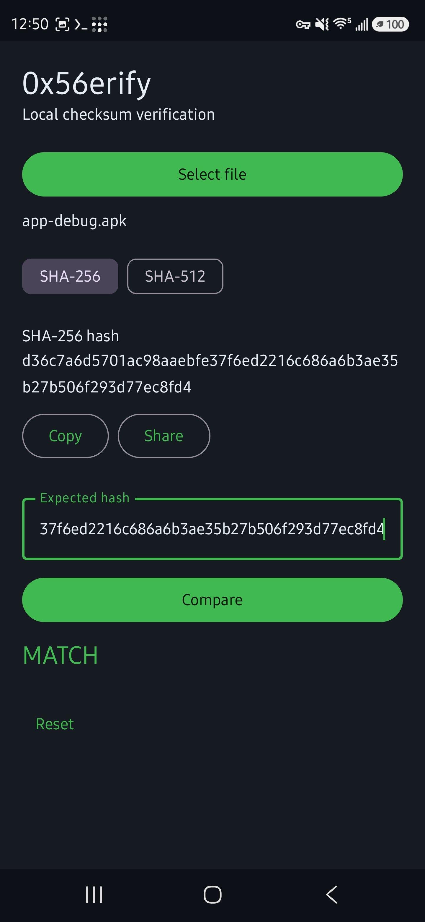 Screenshot of 0x56erify