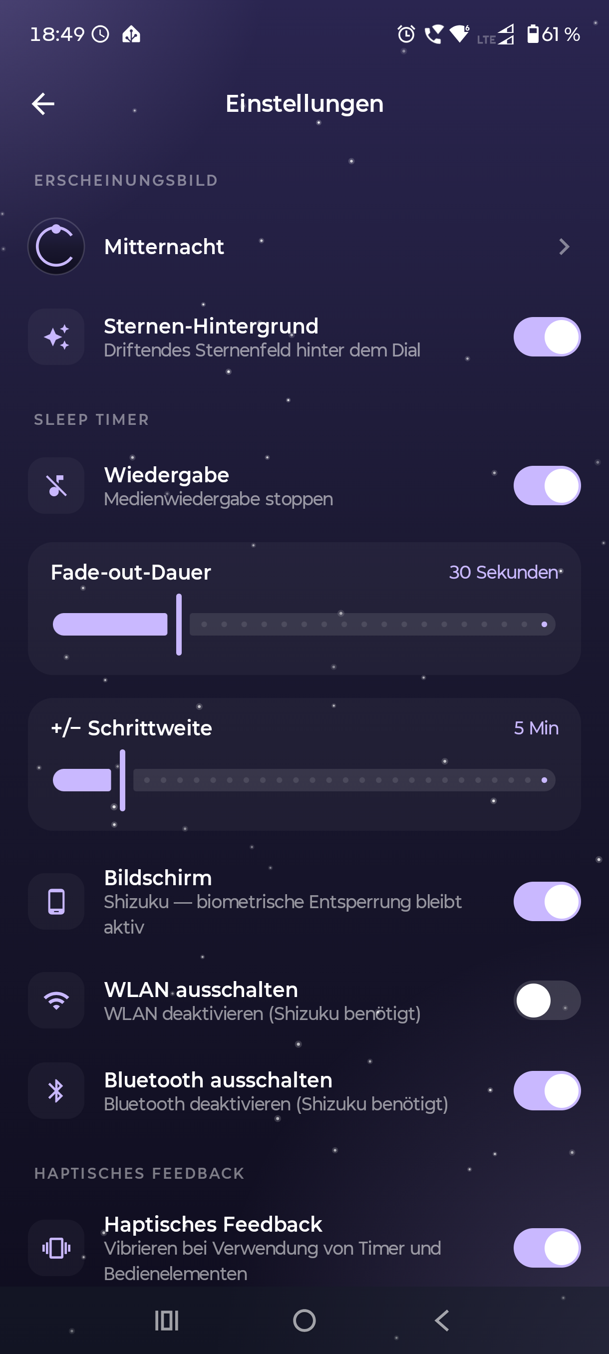 Screenshot of SleepTimer