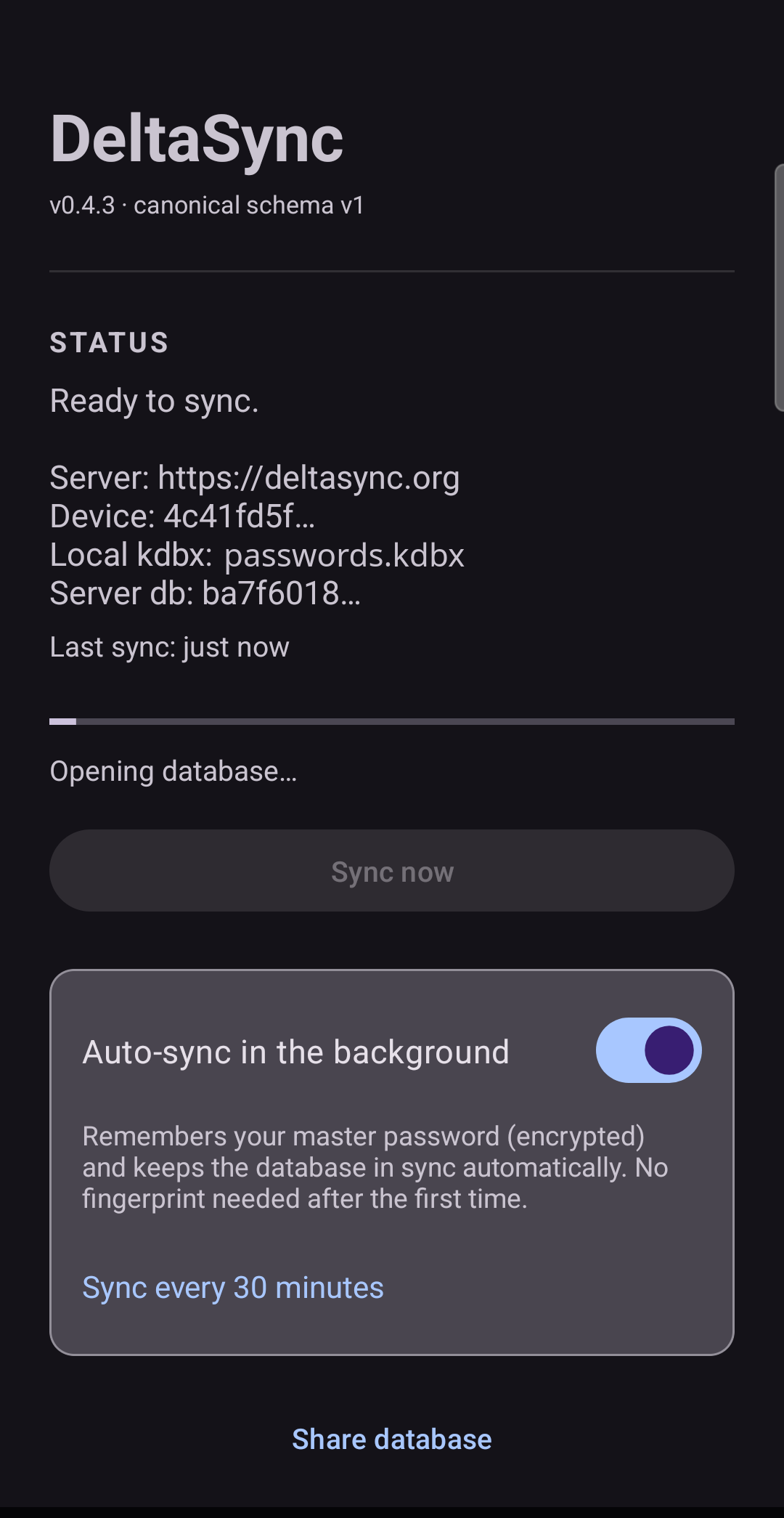 Screenshot of DeltaSync