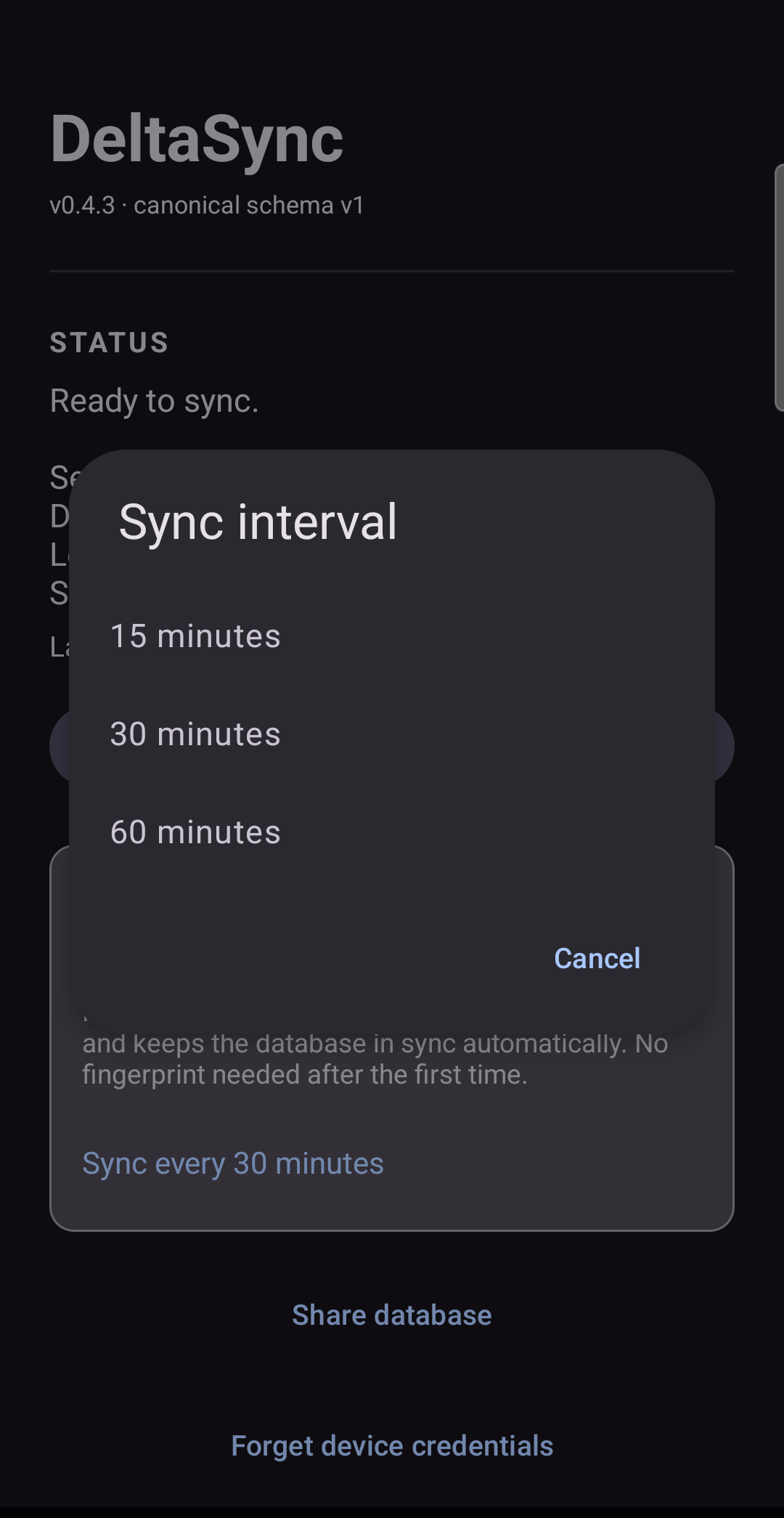 Screenshot of DeltaSync