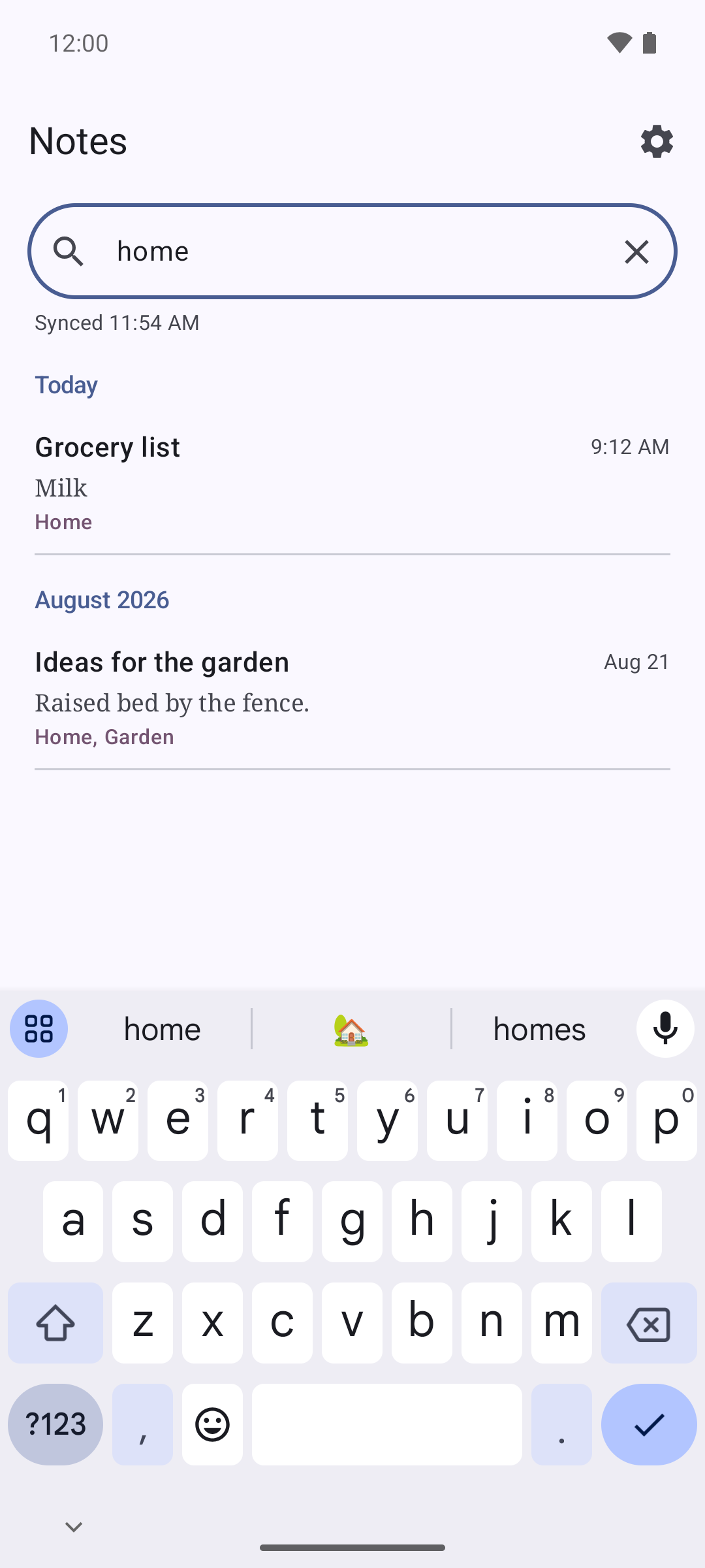 Screenshot of DavNotes