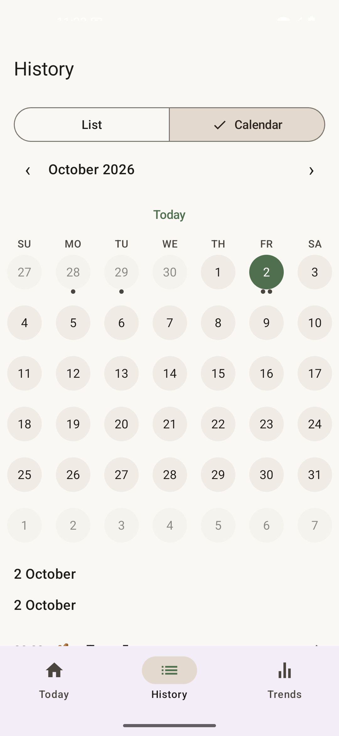 Screenshot of Poop Log