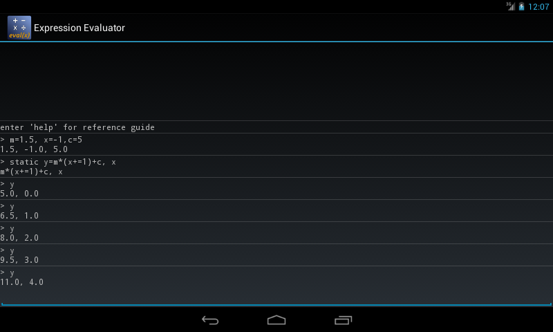 Screenshot of Expression Evaluator