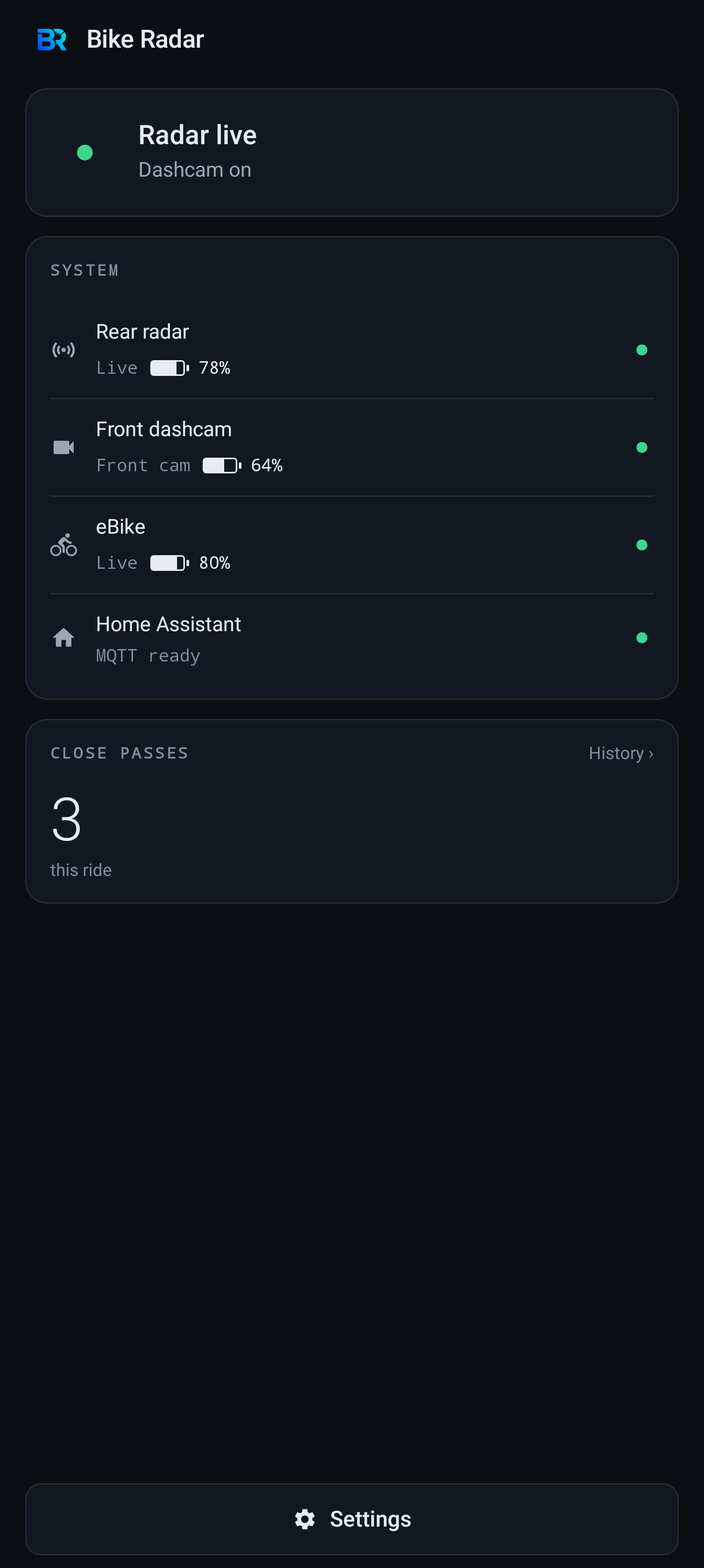 Screenshot of Bike Radar