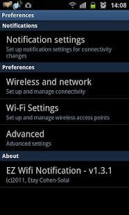 Screenshot of EZ Wifi Notification
