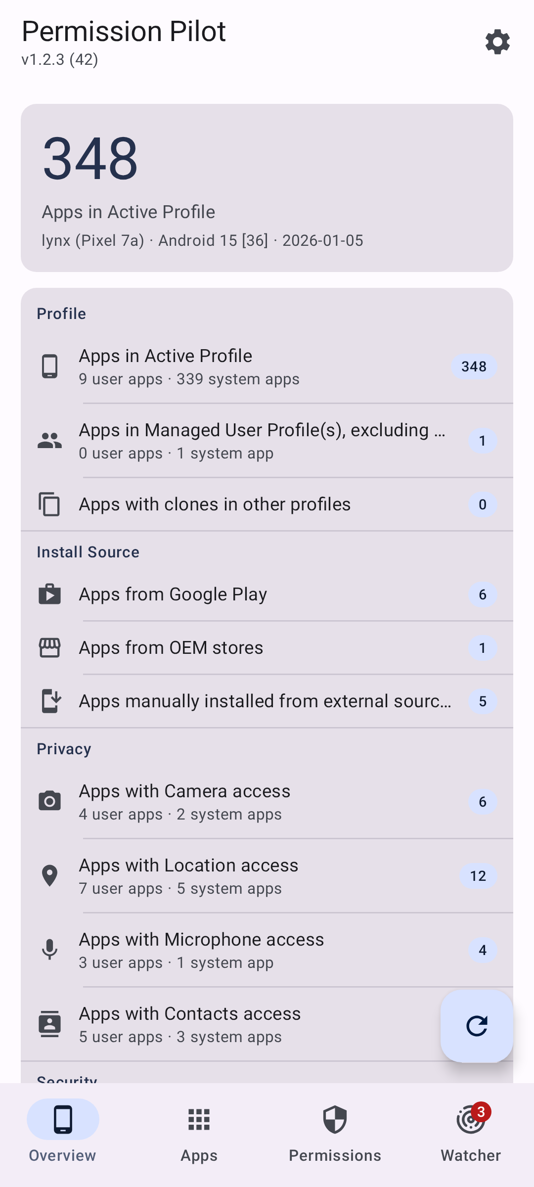 Screenshot of Permission Pilot