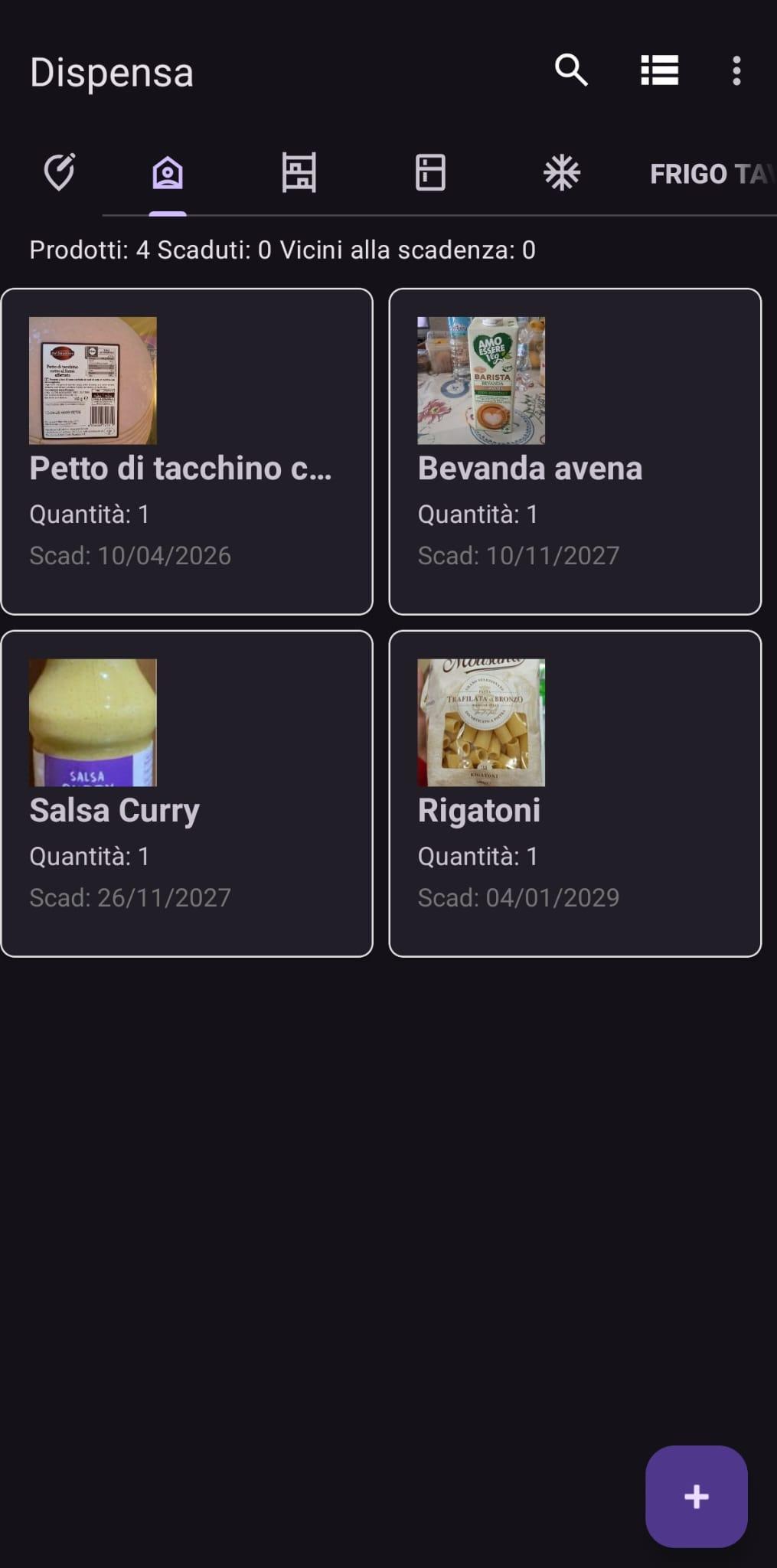 Screenshot of Pantry