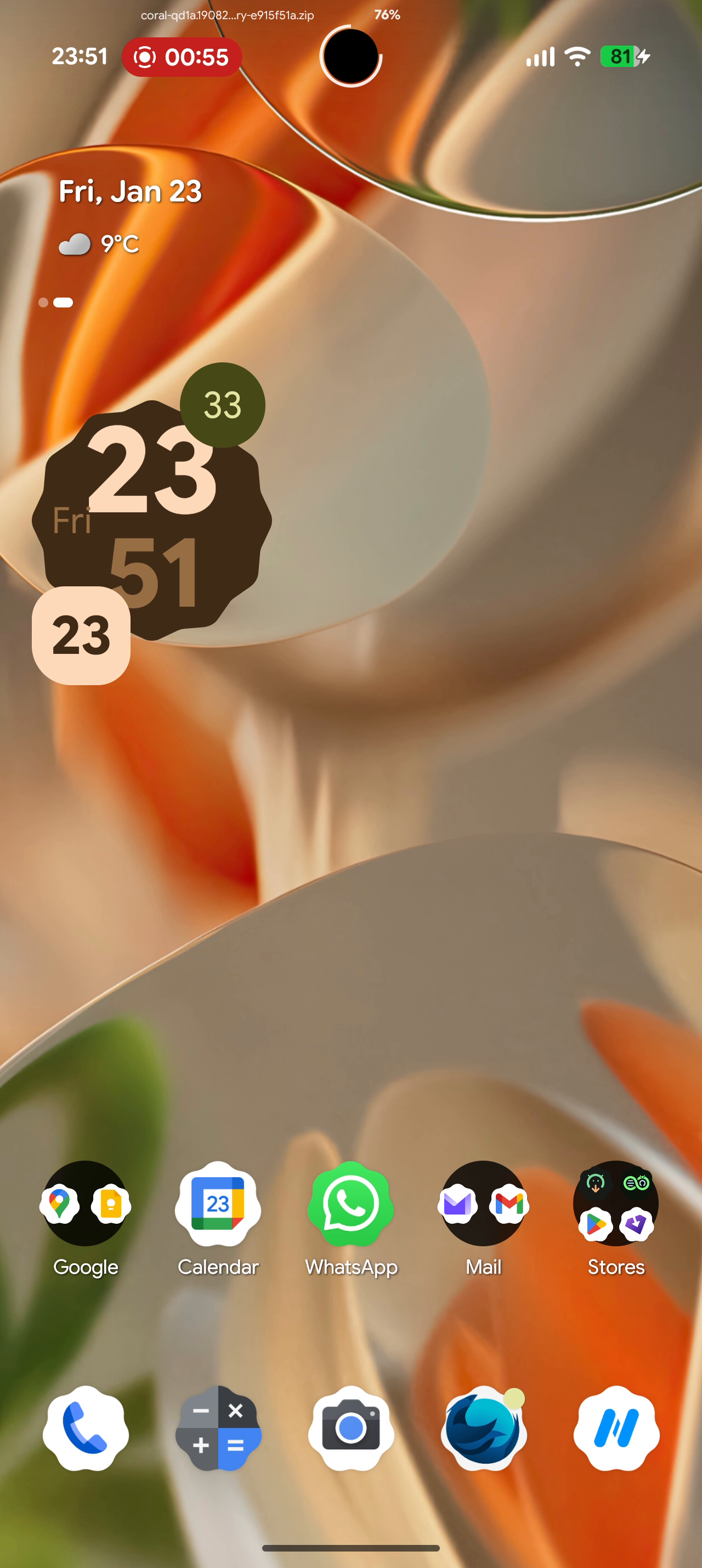 Screenshot of Punch-hole Download Progress