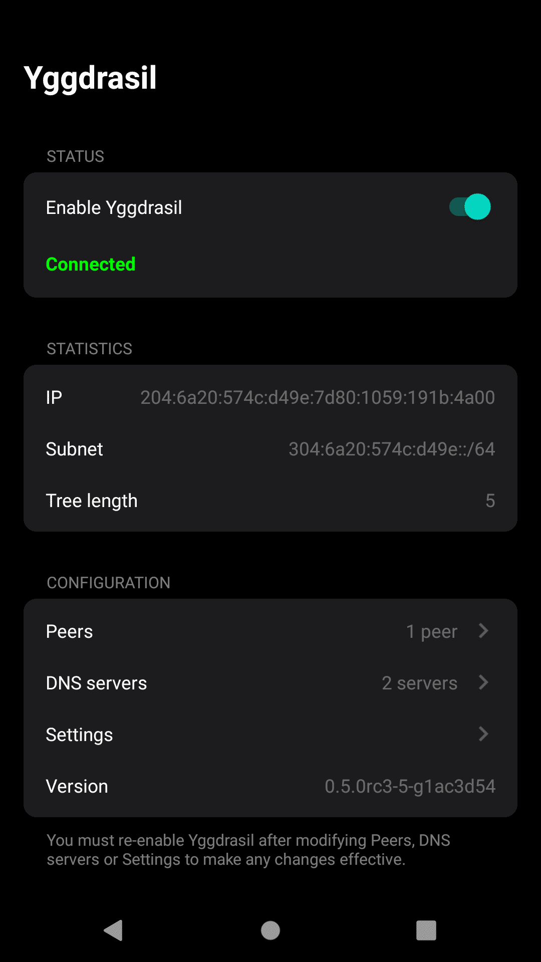 Screenshot of Yggdrasil