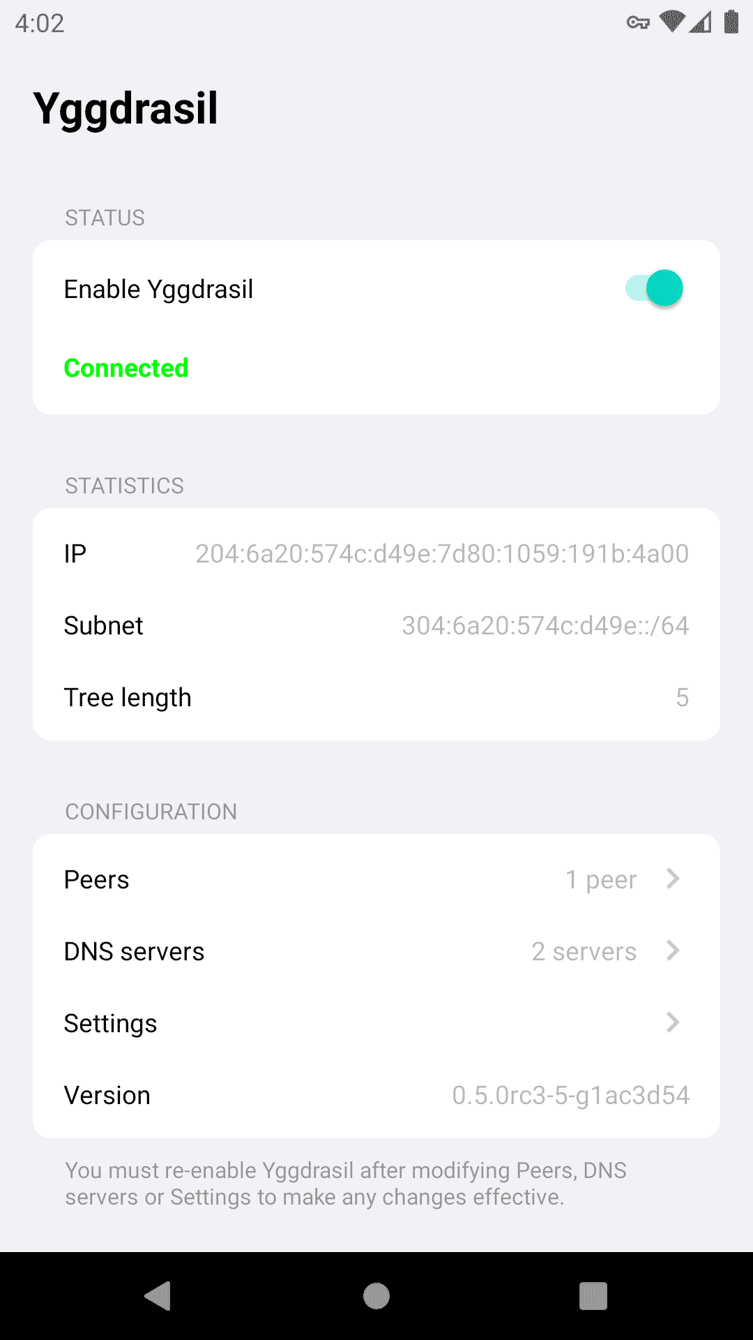 Screenshot of Yggdrasil