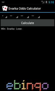Screenshot of Svarka Odds Calculator