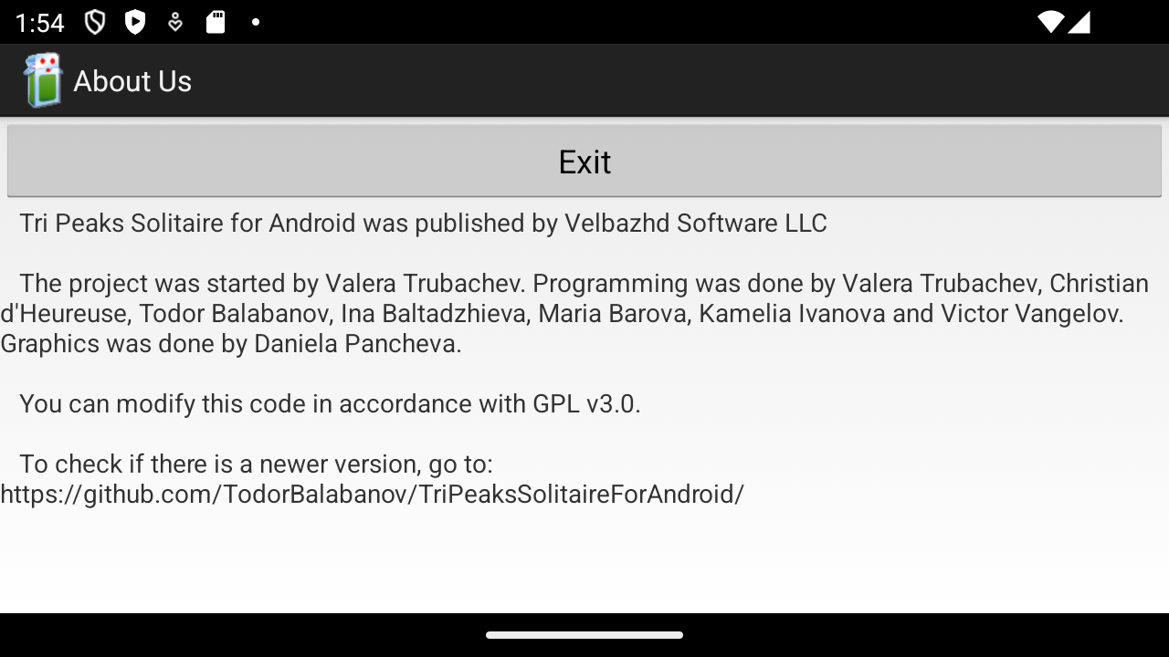 Screenshot of Tri PeaksSolitaire for Android