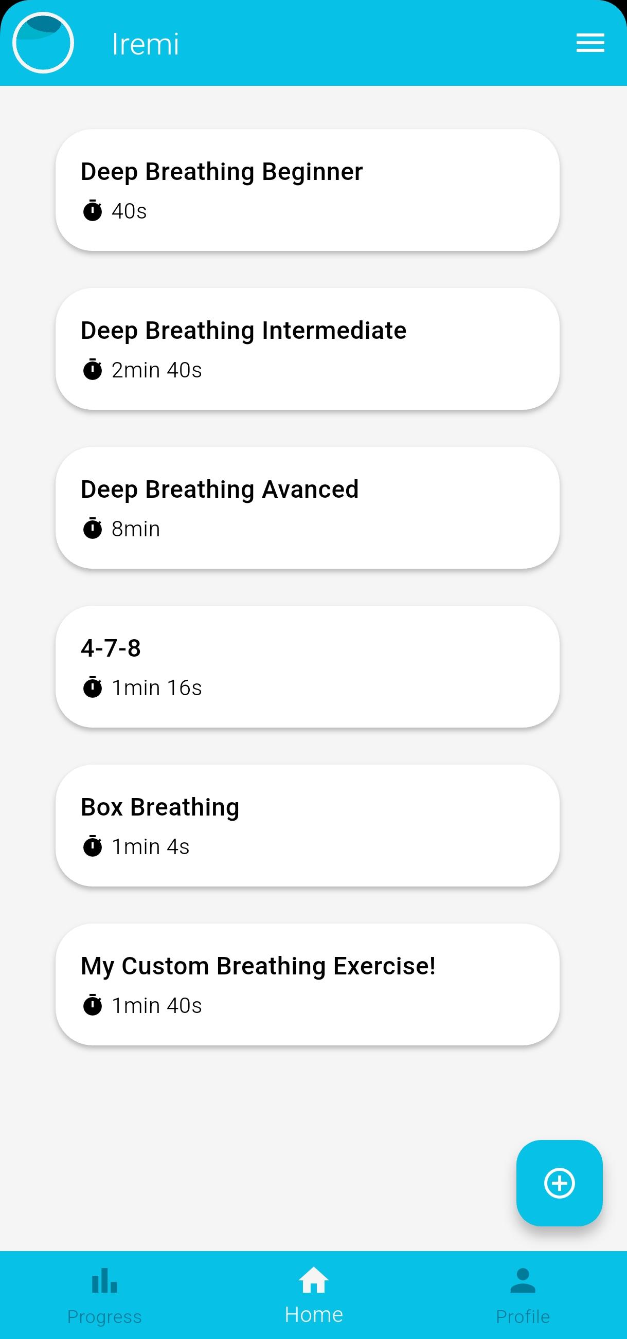 Screenshot of Iremi Breathing App