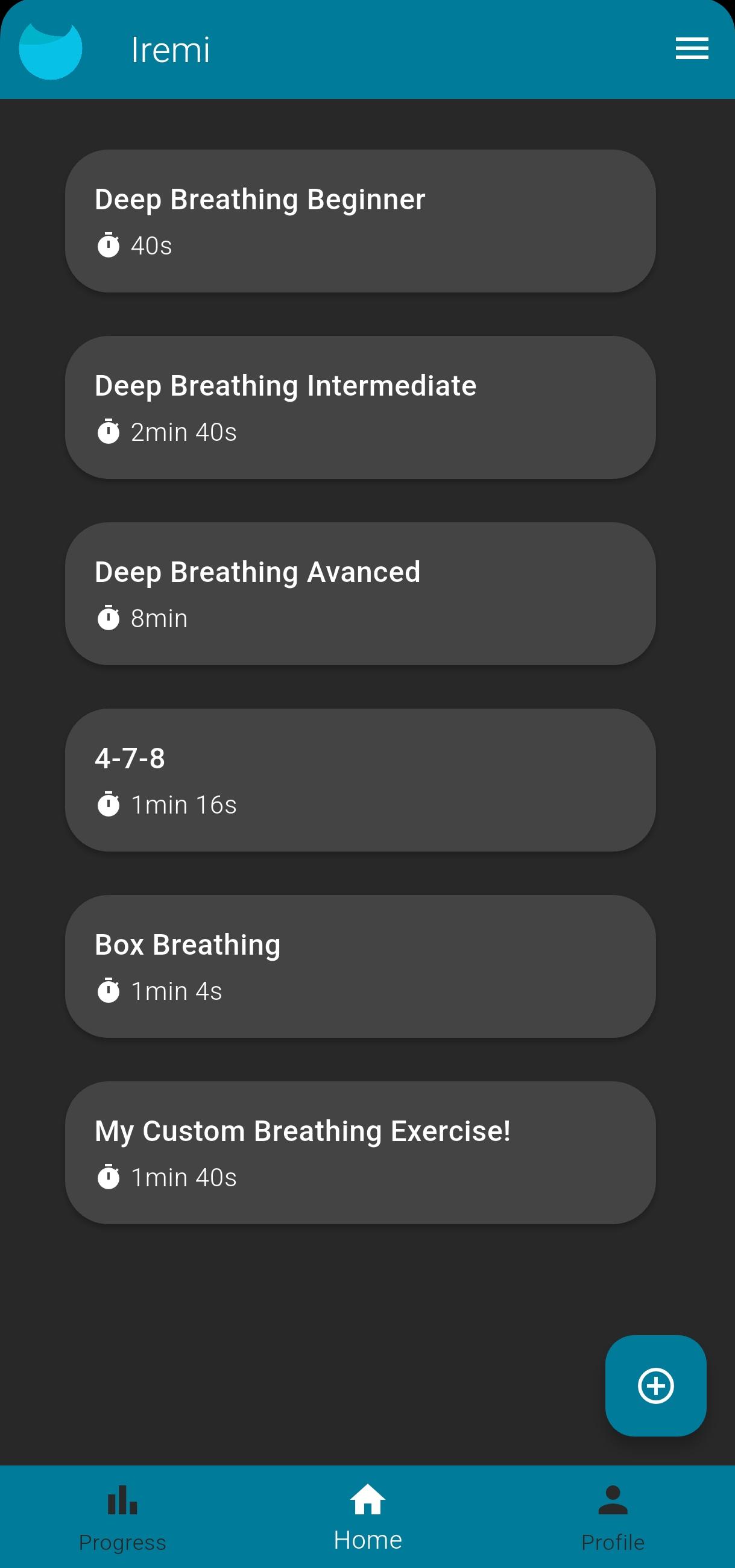 Screenshot of Iremi Breathing App