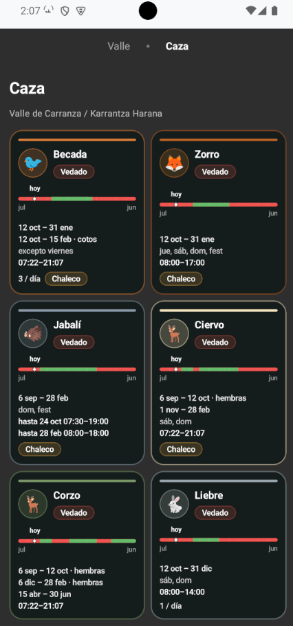 Screenshot of Ordunte: Karrantza valley weather