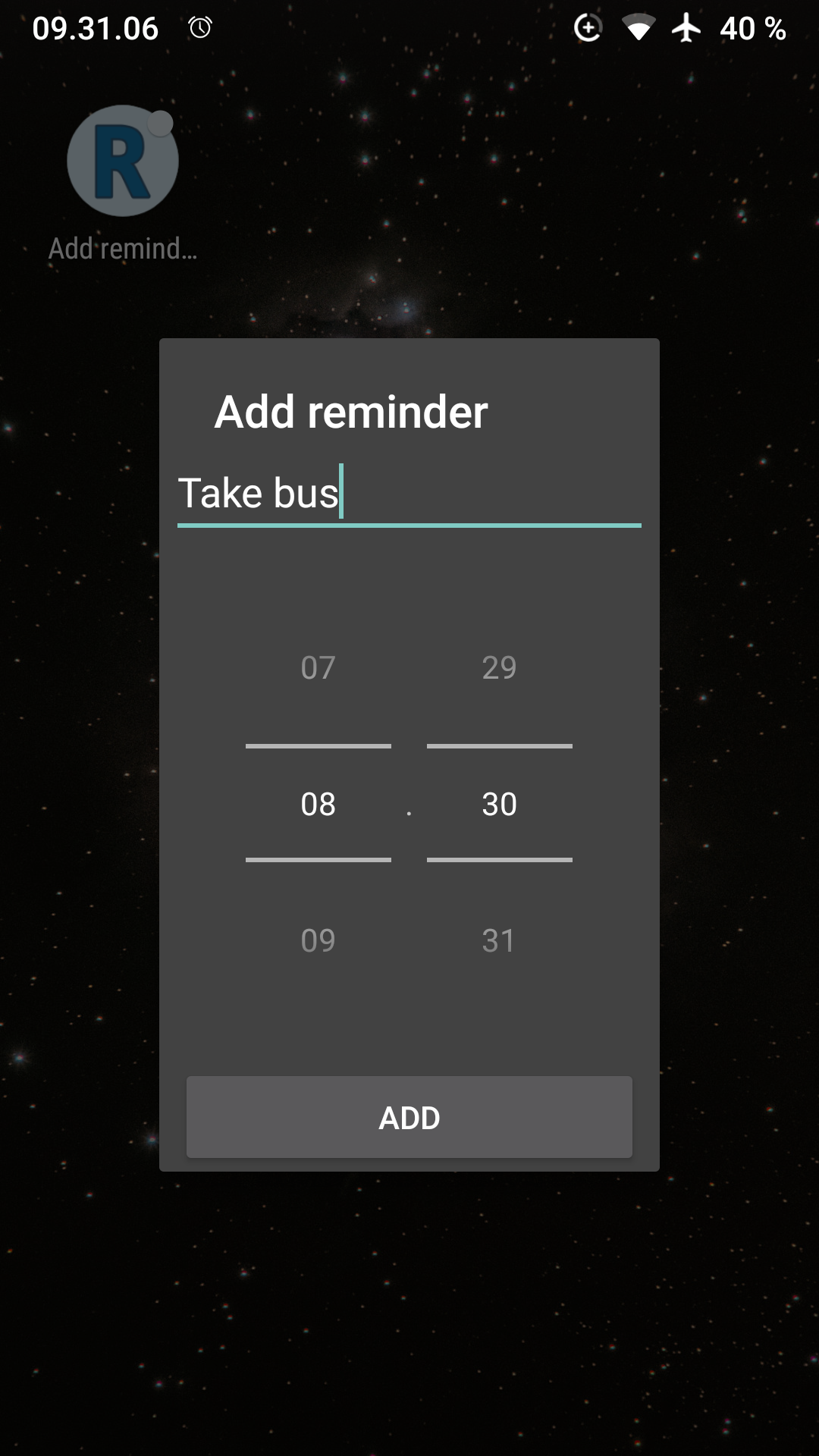 Screenshot of SimpleReminder