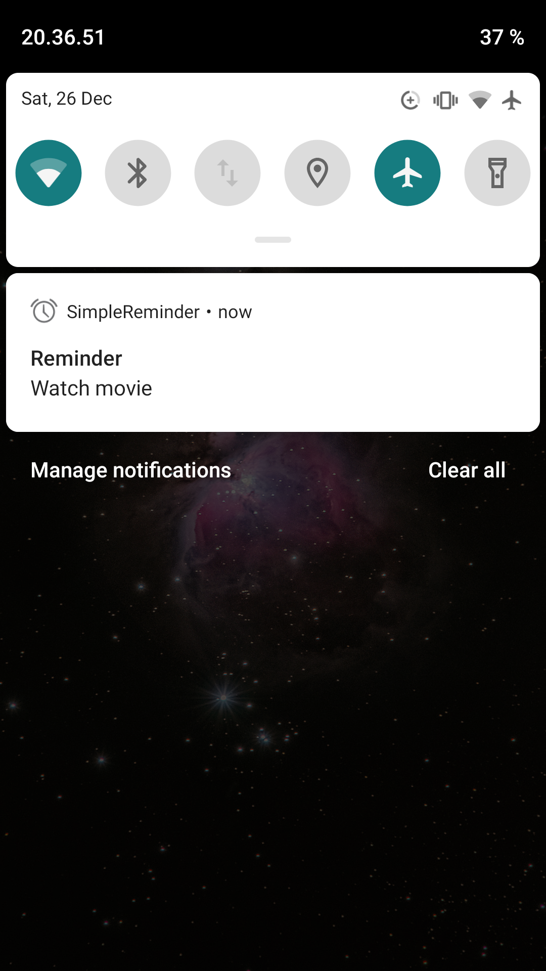 Screenshot of SimpleReminder