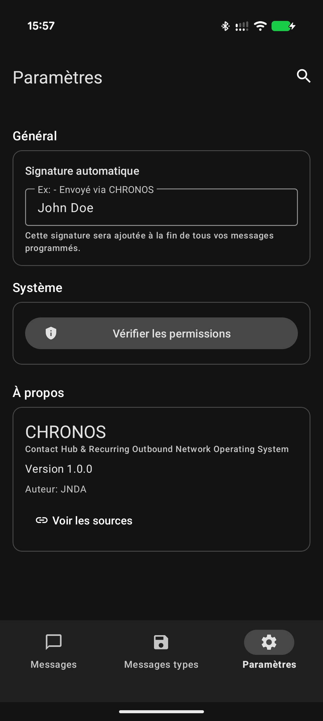 Screenshot of CHRONOS
