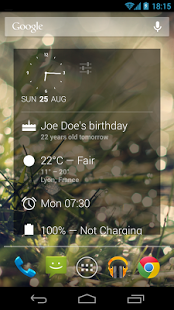 Screenshot of DashClock Birthday Extension