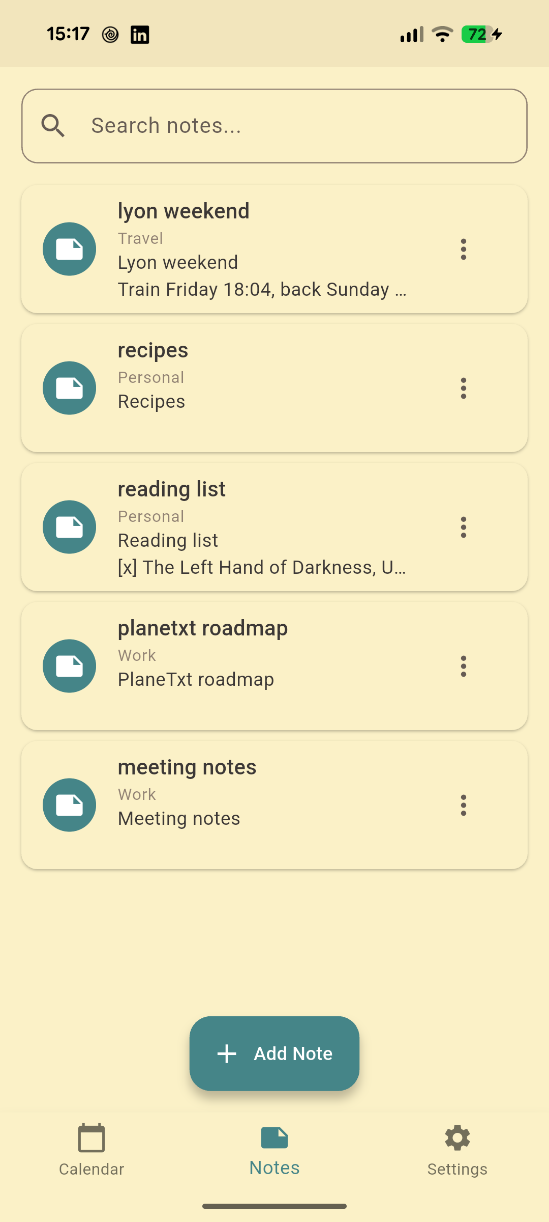 Screenshot of PlaneTxt