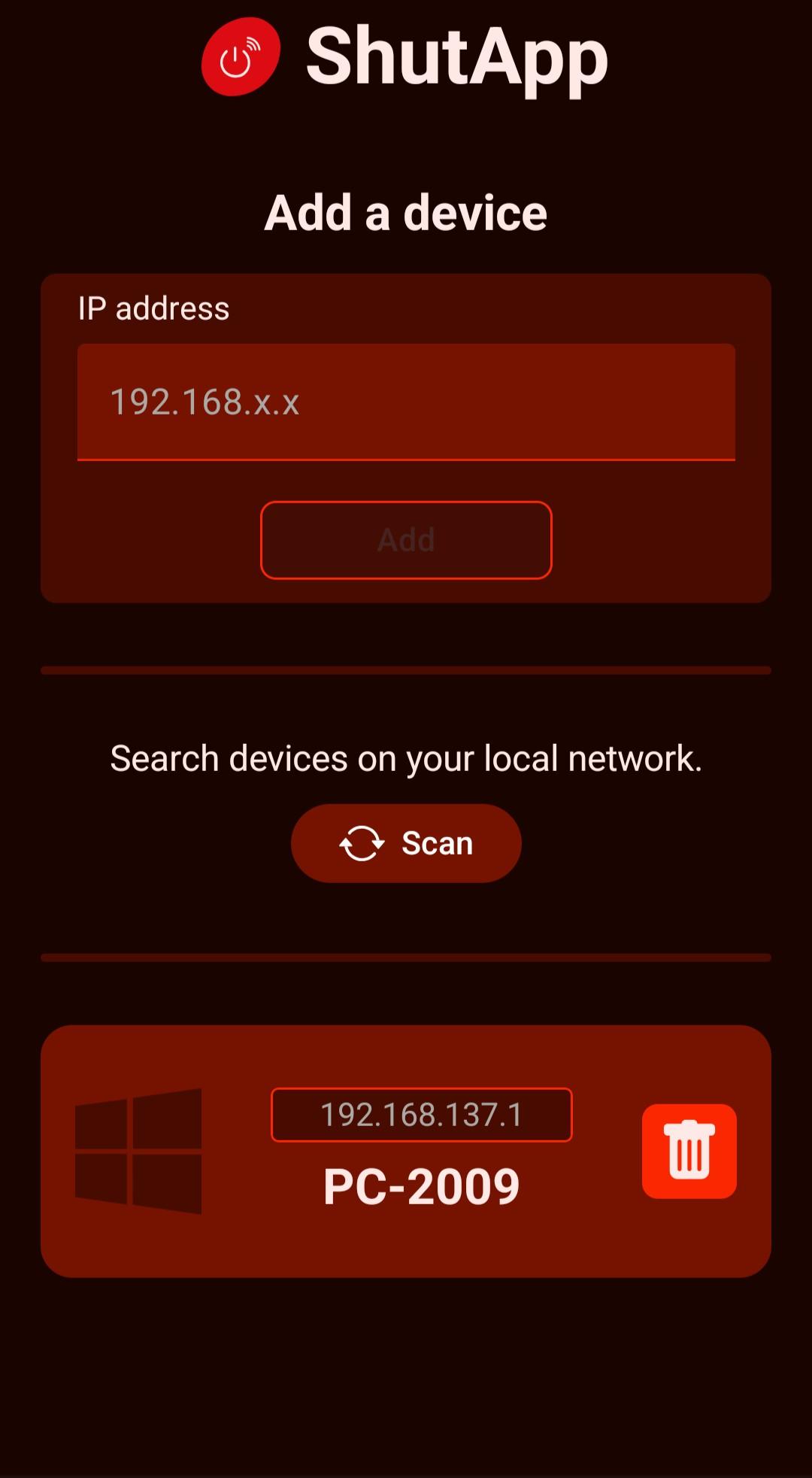 Screenshot of ShutApp
