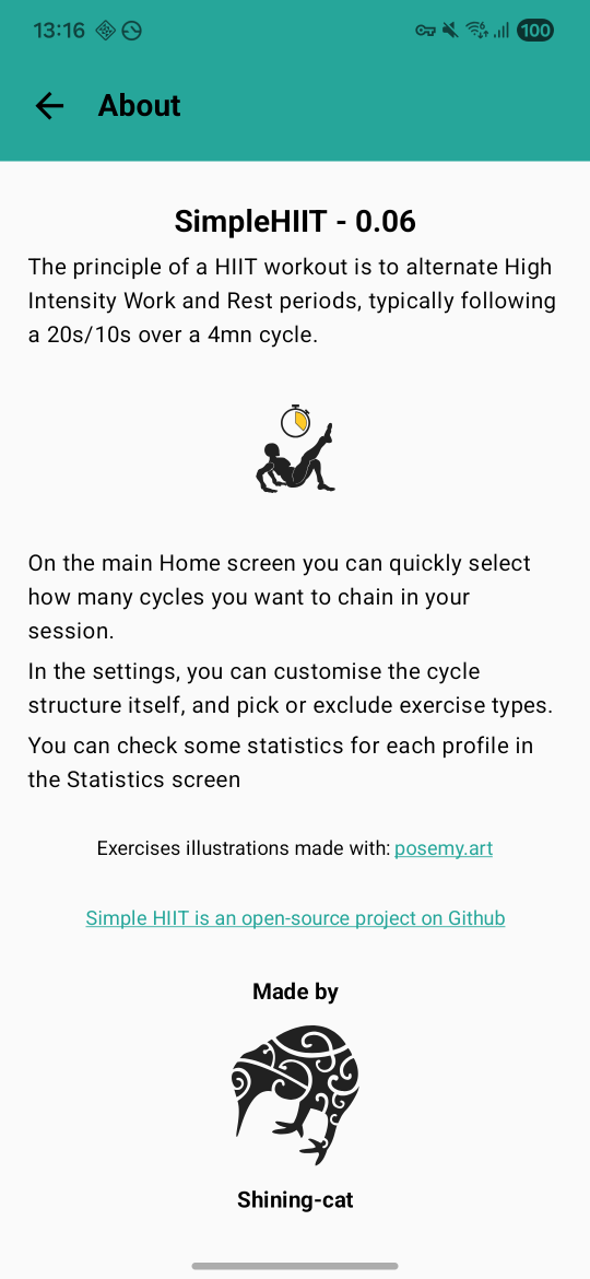 Screenshot of SimpleHIIT