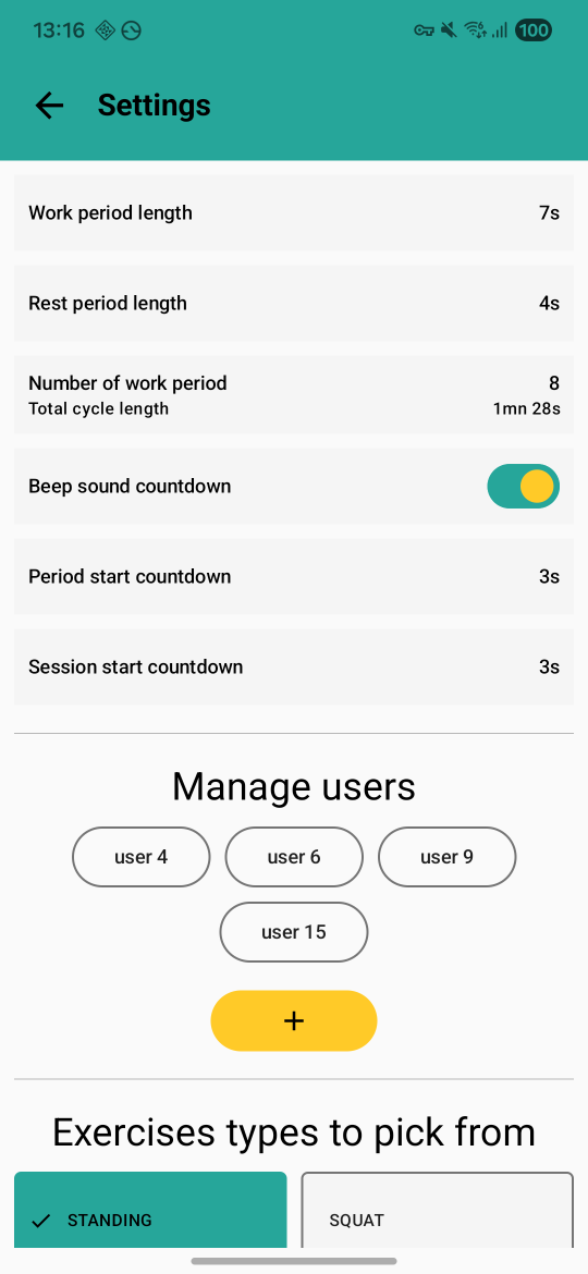 Screenshot of SimpleHIIT