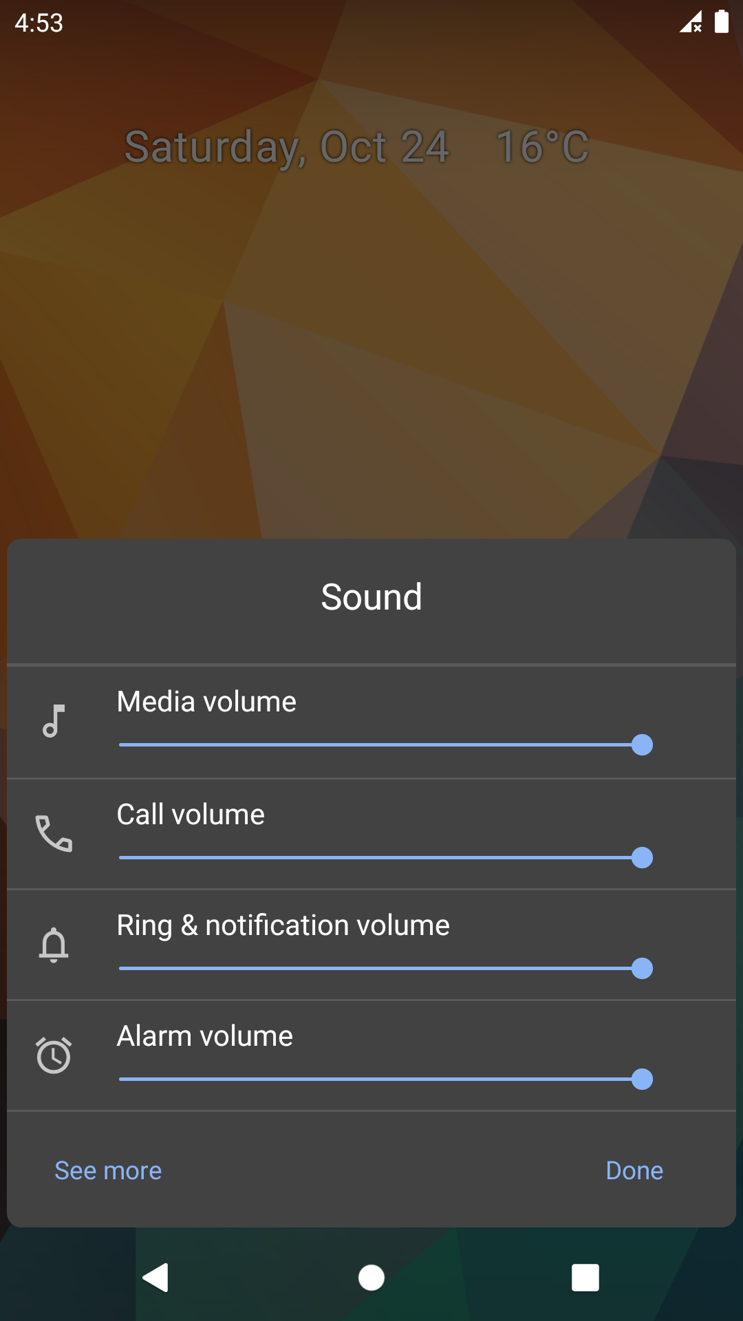 Screenshot of Sound Quick Settings