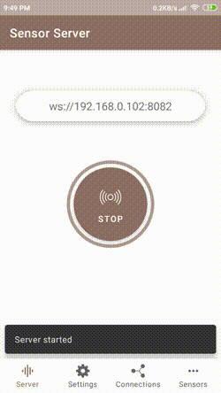 Screenshot of Sensor Server