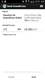 Screenshot of Groestlcoin Wallet