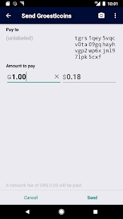 Screenshot of Groestlcoin Wallet TestNet