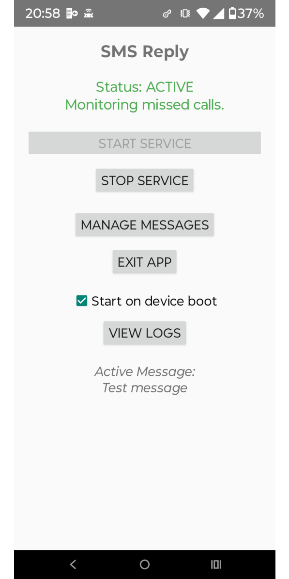 Screenshot of SmsReply