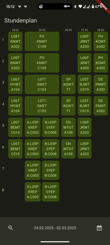 Screenshot of Better Stundenplan